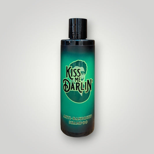 Kiss Me Darlin' Roma Anti-Dandruff Shampoo bottle with green gradient and black cap. 200ml.