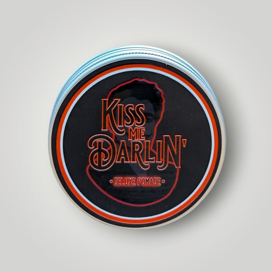 Kiss Me Darlin' Roma Deluxe Pomade for strong hold styling, water-based with a shiny finish.