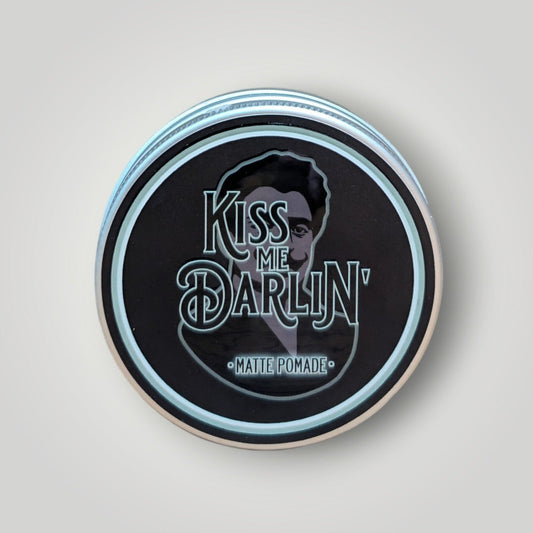 Kiss Me Darlin' Roma Matte Pomade for hair styling, matte finish, strong hold, 100g tin.